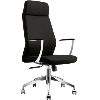 VELVET židle kancelářská, vysoký opěrák, PU černá