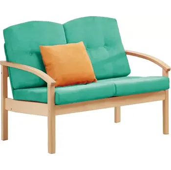 Sedací souprava RO - 02 dvojkřeslo čalouněné koženkou Oto, dřevěné OTO T 4 - koženka tyrkysová