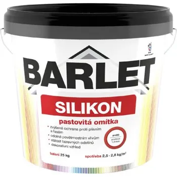 Fasádní barva BARLET silikon pastovitá omítka zrnitá 1,5 mm, 25 kg