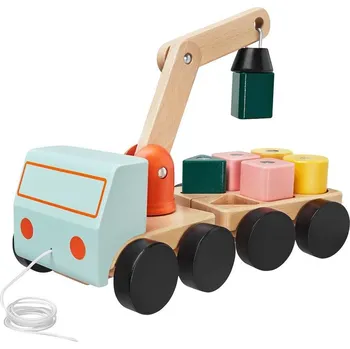 Dřevěná hračka Auto - Jeřáb magnetický s koskami UPPSTA (Ikea)