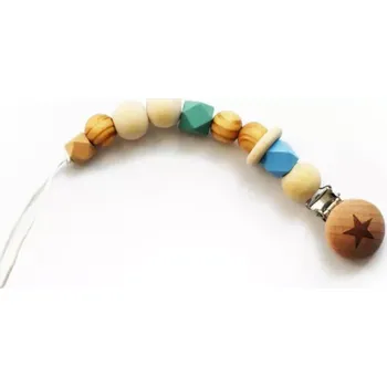 klip na dudlíky Gadeo dřevěný klip na dudlík - Tyrkys