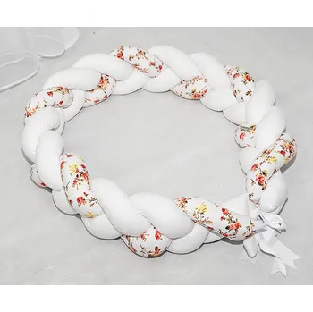 Dětská postýlka Mantinel cop pletený - divoká růže bílá