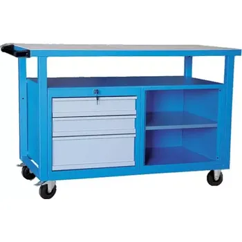 Dílenský stůl ROBUS 204 stůl dílenský, pojízdný, šedo/modrý