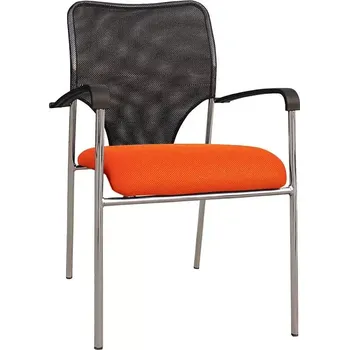Jednací židle MADISON židle konferenční, chrom, oranžová
