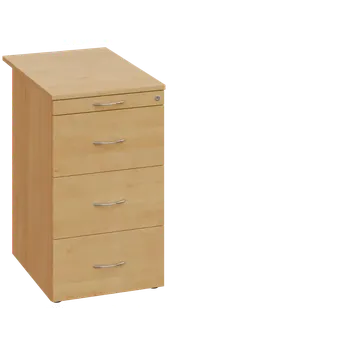 Zásuvkový kontejner EKC 2 - 71 kontejner přístavný, 4-zásuvkový, deska 25 mm, centrální zámek, tužkovnice, javor horský