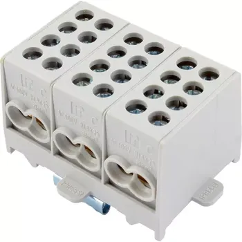 1000294 Svorkovnice rozbočovací HLAK 25 3/6 S, 100A, 3pól., AL/CU, IP20, šedá, na DIN /2080305, Pollmann Elektrotechnik (1000294 Svorkovnice rozbočovací HLAK 25 3/6 S, 100A, 3pól., AL/CU, IP20, šedá, na DIN /2080305, Pollmann Elektrotechnik)