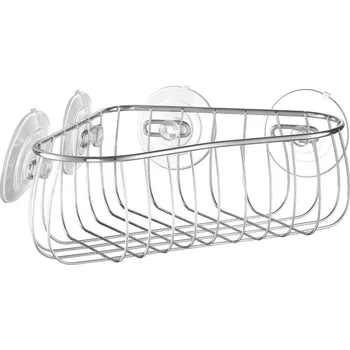 Držák na kartáček BISK Erga NIAGARA, rohová polička 35x35cm na přísavky, chromová, ERG-04116