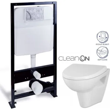 PRIM předstěnový instalační systém bez tlačítka + WC CERSANIT CLEANON PARVA + SEDÁTKO PRIM_20/0026 X PA1