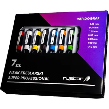 Technické pero RYSTOR Rapidograf, 7ks s příslušenstvím