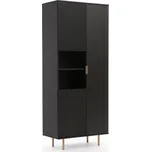 Vysoká vitrína Nubia - černá / zlatobéžová