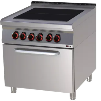 Sporák Sporák elektrický se statickou elektrickou troubou GN 2/1 - 4x plotýnka 400 V | REDFOX - SPLT 90/80 21 E