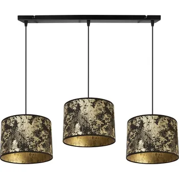 Závěsné svítidlo Werona 2, 3x černé/zlaté textilní stínítko, g