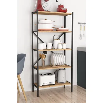 Knihovna Regál TERRY borovice/černá