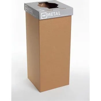 Odpadkový koš Odpadkový koš na tříděný odpad "Office", šedá, recyklovaný, anglický popis, 60 l, RECOBIN 5999105016
