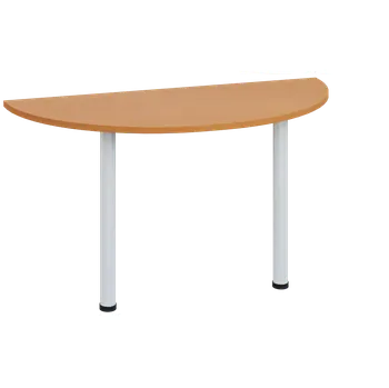 Stolová podnož LJC 2 - 140 přístavba jednací, kovová podnož bílá, síla desky 25 mm, široká 1400 mm, buk Royal