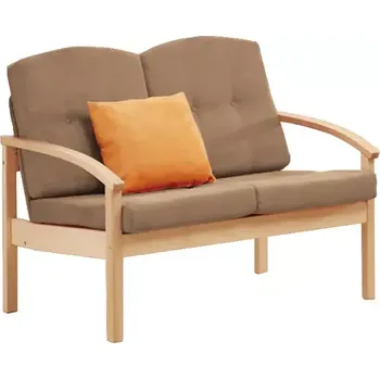 Sedací souprava RO - 02 dvojkřeslo čalouněné látkou Bora, dřevěné BORA 24 - látka béžová