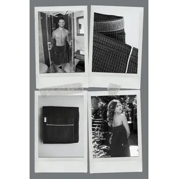 Dámské noční prádlo Dárkový wellness set dámský a pánský šedý kilt do sauny Dámský a pánský šedý kilt do sauny