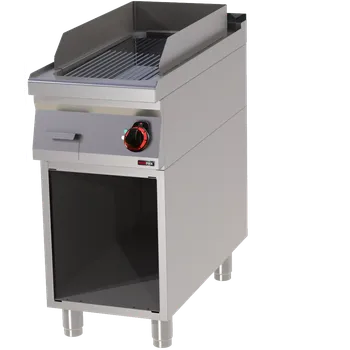 Kuchyňský gril Grilovací deska 31x65 elektrická chromovaná rýhovaná s podestavbou 400 V | REDFOX - FTRC 90/40 E