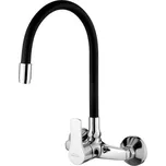 INVENA - Nástěnná baterie VERSO flexibilní výtok, černá BC-82-E4S-L