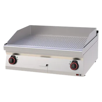 Grilovací deska 80x51 elektrická chromovaná rýhovaná bez podestavby 400 V | REDFOX - FTRC 70/08 E