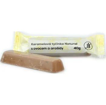 Čokoládová tyčinka Karamelová tyčinka s ovocem a arašídy bez lepku Natural Jihlava 40 g