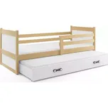 BMS GROUP Dětská postel Rico - 2 osoby, 80x190 s výsuvnou přistýlkou s matrací – Borovice, Bílá
