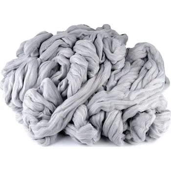 Extra silná příze 1000 g česaná melír, barva 3 šedá nejsvětlejší