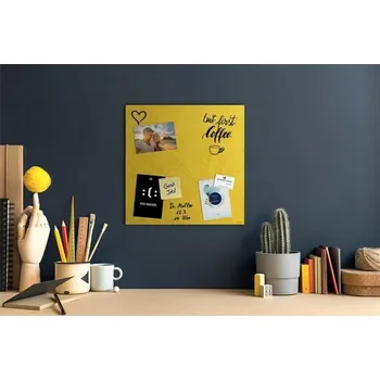 Kancelářský nábytek Magnetická skleněná tabule "Artverum®", žlutá struktura, 48 x 48 x 1,5 cm, SIGEL GL293
