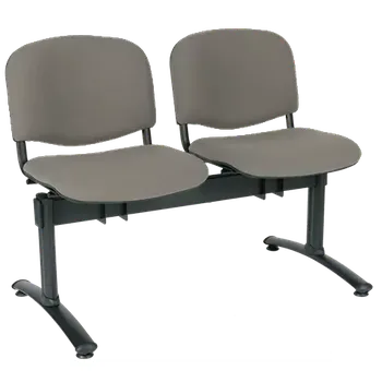 CL - 22, čalouněná lavice do čekárny, 2-sedák, koženka AN - 052 šedá, kostra černá