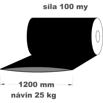 Obalový materiál LDPE fólie hadice černá 1200 mm 100 my 1 kg