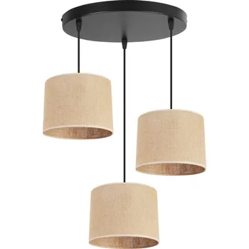 Závěsné svítidlo Juta, 3x jutové stínítko, (výběr ze 2 barev konstrukce), o