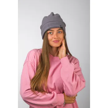 Pokrývka hlavy VFstyle Zimní hřejivá čepice Flower šedá