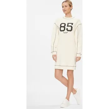 Dámské šaty Tommy Hilfiger Úpletové šaty Varsity 85 WW0WW40614 Béžová Relaxed Fit M_L