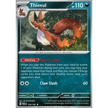 Karetní hra Pokémon PAR 120/182 Thievul - Paradox Rift Stav: Near Mint, Verze: HOLO