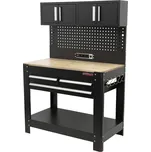 Pracovní stůl s děrovanou deskou, 3 zásuvky - TSA4524G