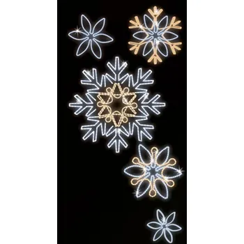 Vánoční světelný řetěz Polamp POL-1265 - 2D dekorace - Ozdoba sloupů - 300 x 150 cm