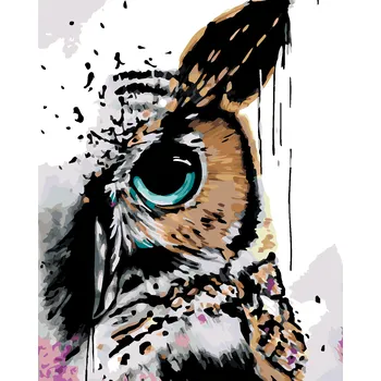 ZUTY Malování podle čísel - ABSTRAKCE SOVY Rozměr: 40x50 cm, Rámování: bez rámu a bez vypnutí plátna