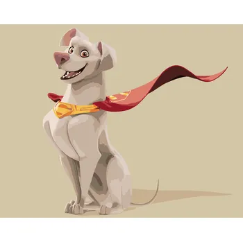 ZUTY Malování podle čísel - SEDÍCÍ KRYPTO (DC LIGA SUPERMAZLÍČKŮ) Rozměr: 40x50 cm, Rámování: bez rámu a bez vypnutí plátna