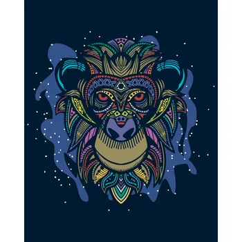 ZUTY Malování podle čísel - VEKTOROVĚ BAREVNÁ OPICE Rozměr: 40x50 cm, Rámování: bez rámu a bez vypnutí plátna