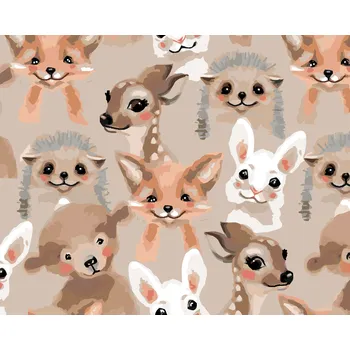 ZUTY Malování podle čísel - ZVÍŘATKA Z LESA Rozměr: 40x50 cm, Rámování: bez rámu a bez vypnutí plátna