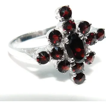 Prsten Stříbrný prsten přírodní granáty - 3288 (Stříbrný prsten s granáty , velikost 50)