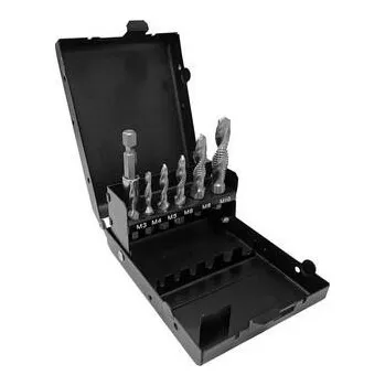 Ruční nářadí NÁSTROJE CZ Sada kombinovaných závitníků M3+M4+M5+M6+M8+M10 HSS + adaptér, v kovové krabičce - CZVZ-130-907