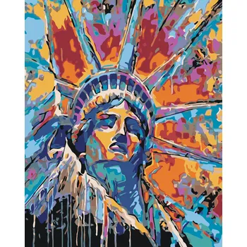 ZUTY Malování podle čísel - BAREVNÁ SOCHA SVOBODY Rozměr: 40x50 cm, Rámování: bez rámu a bez vypnutí plátna
