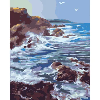 ZUTY Malování podle čísel - POBŘEŽÍ (D. RUSTY RUST) Rozměr: 40x50 cm, Rámování: bez rámu a bez vypnutí plátna
