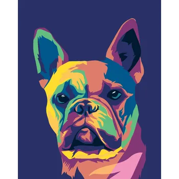 ZUTY Malování podle čísel - POP-ART BULDOČEK Rozměr: 40x50 cm, Rámování: bez rámu a bez vypnutí plátna