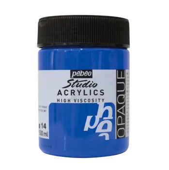 Vodová barva Akrylová barva Pébéo Studio Acrylic 500 ml - modrá kobalt 14