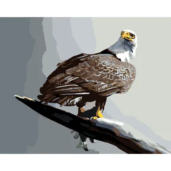 ZUTY Malování podle čísel - OREL NA ŠEDÉM POZADÍ (D. RUSTY RUST) Rozměr: 40x50 cm, Rámování: bez rámu a bez vypnutí plátna