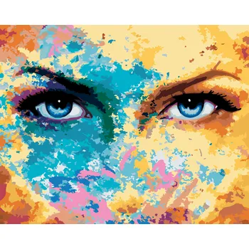 ZUTY Malování podle čísel - ZÁŘÍCÍ MODRÉ OČI Rozměr: 40x50 cm, Rámování: bez rámu a bez vypnutí plátna