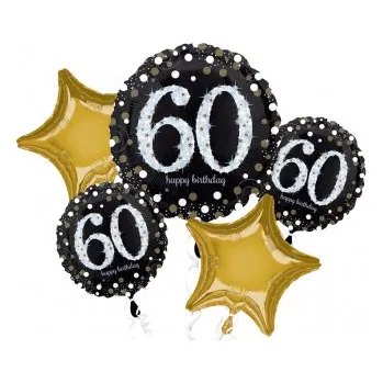 Balónek 60. narozeniny balónky sada 5 ks Amscan 3214701