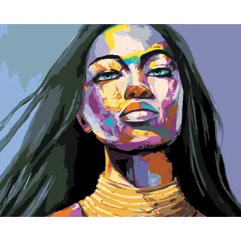 ZUTY Malování podle čísel - BAREVNÝ PORTRÉT ŽENY VYJADŘUJÍCÍ EMOCE Rozměr: 40x50 cm, Rámování: bez rámu a bez vypnutí plátna